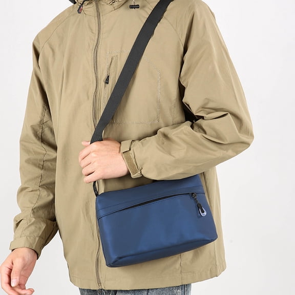 SCNOR Mens Crossbody Bag, Multi-Compartment Water-Resistant with Adjustable Strap, Black/Gray/Blue