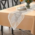 thumbnail image 6 of White Hollow Lace Table Flag with Beautiful Flower Embroidery | 13.78x45.28 Inch Polyester Tablecloth for Dining Table Decor | Home Holiday Party Decoration, 6 of 6