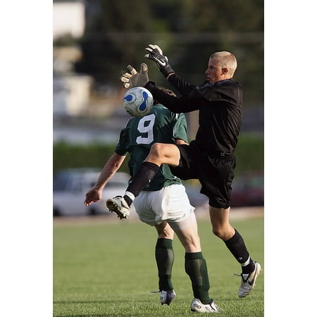 Canvas Print Player Goalie Soccer Competition Football Save Stretched Canvas 10 x