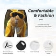 thumbnail image 3 of Gukieu Heavy Metal Style Guinea Pig Print Men's Double Layer Sports Swim Trunks, Quick Dry Adjustable Waist Swim Shorts Swimwear-Large, 3 of 6