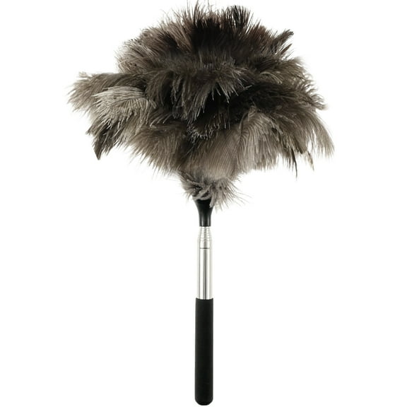 Threns Extendable Ostrich Feather Duster with Nonslip Handle Retractable Feather Duster for Cleaning Ceiling Fan Pendant Lamp High Ceiling Blinds Furniture