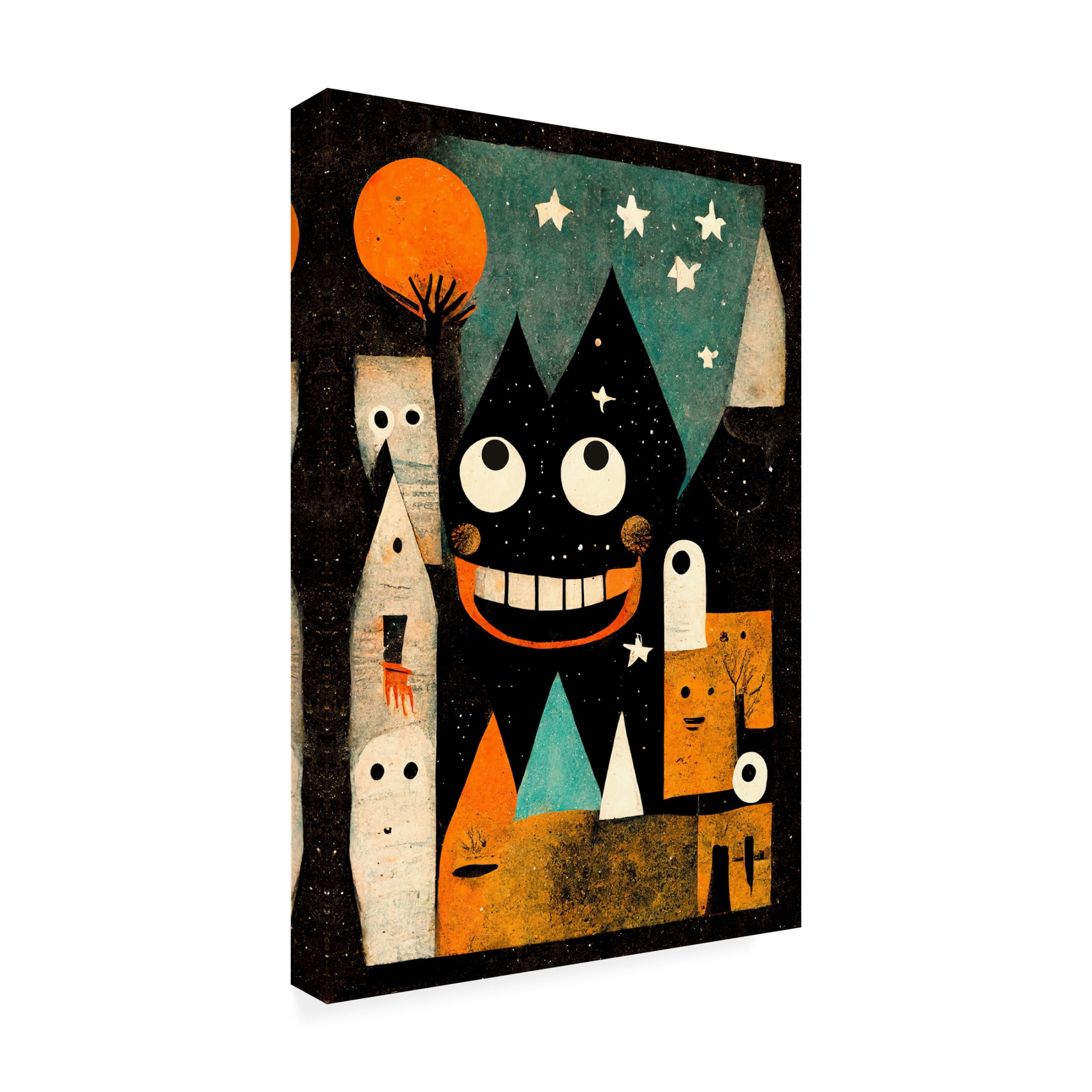 Canvas Wall Art - Treechild 'Monster Ville' Wall Art for Living Room, Bedroom, or Office D?cor by Trademark Fine Art - 22 x 32 Inches