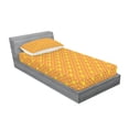 thumbnail image 3 of Star Bedding Set with Sheet & Covers, Small Large Star Pattern in Vivid Color Starry Night Sky Polka Dot Ornament Print, Printed Bedroom Decor 2 Shams, 4 Sizes, Yellow Orange, by Ambesonne, 3 of 3