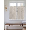 thumbnail image 2 of Farmhouse Vintage 2 Panel Kitchen Curtains for Windows, Summer Country Retro Wooden Grain Bathroom Privacy Curtain, Home Décor Window Treatment for Bedroom/Living Room 55"x45", 2 of 6