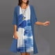 thumbnail image 2 of 2023 Fashion O Neck 5XL Printed Two-Piece Sets Elegant Women Print Seven-Point Sleeve Tops Dress New Spring Summer Suit Dresses5XL Gao Jinjia LED, 2 of 2