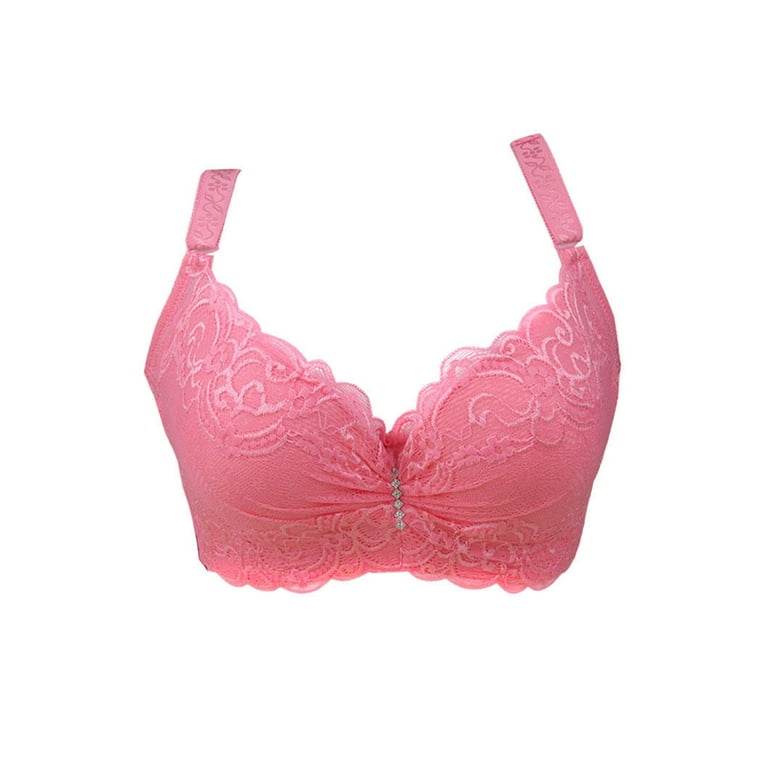 Women Sexy Lace Bra Female Bralette Push Up Seamless Tube Sleep Dormir Tops  Plus Size Lingerie Underwear Brassieres (Color : Pink, Cup Size : One