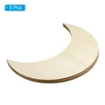 thumbnail image 3 of Uxcell 10"x3.7" Wooden Moon, 5 Pack Unfinished Wood Moon Blank Wooden Cutouts Ornaments Natural Wood Pieces, 3 of 5