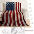 thumbnail image 5 of Red American Flag Blanket Soft Cozy Warm Throw Blanket for Couch, Plush Fuzzy Flannel Fleece Blankets for Sofa, Navy Blue Stars Wooden Bed Blankets Lightweight Gifts for Women, 50"x80", 5 of 9