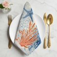 thumbnail image 2 of Navy Blue Coastal Cloth Napkins, Nautical Summer Beach Ocean Coral Starfish Washable and Reusable Dinner Napkins Set of 4, Table Napkin for Kitchen Party Birthday Wedding Hotel Housewarming 20"x20", 2 of 9