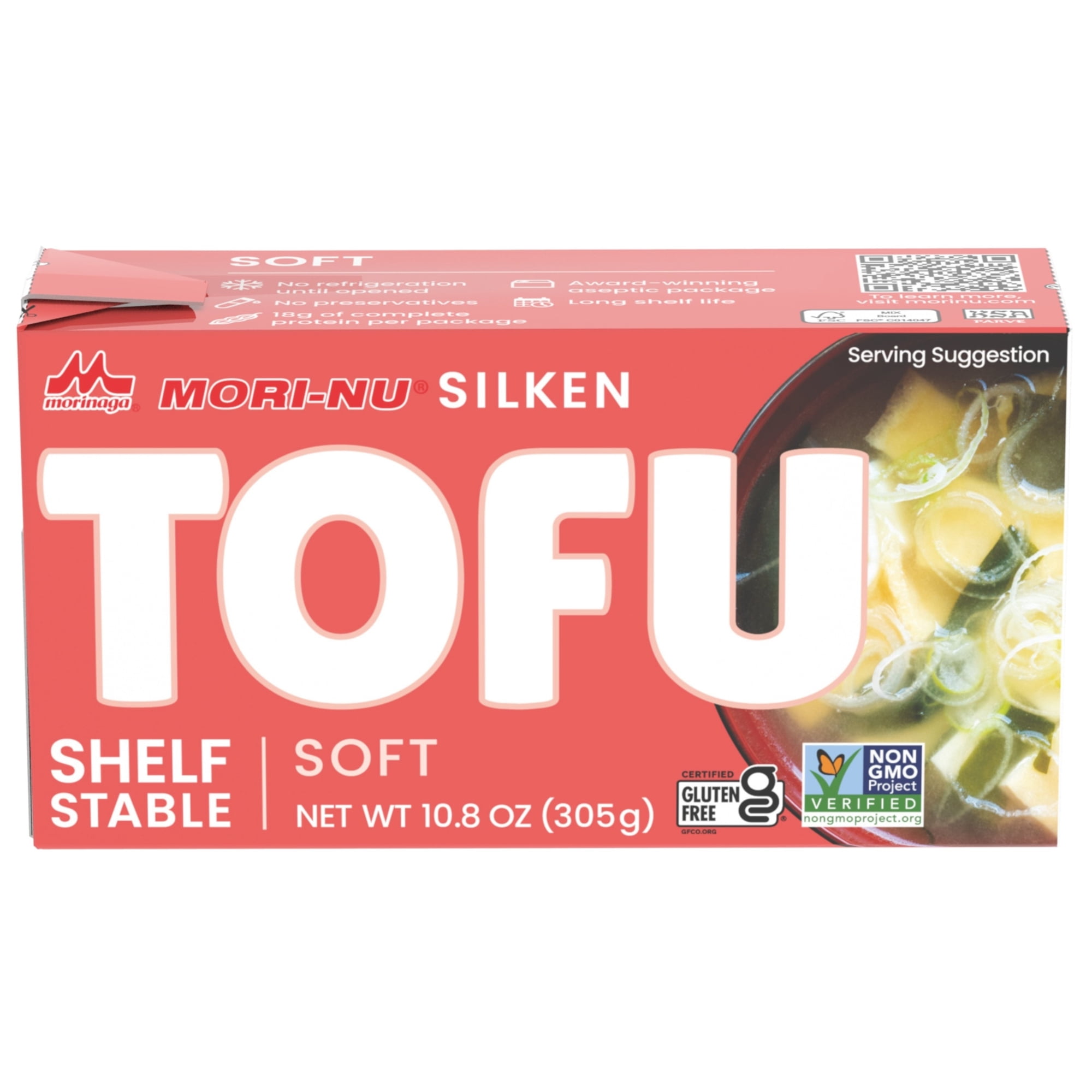 Mori-Nu Silken Soft Tofu Shelf-Stable Clean Plant Protein Non-GMO Vegan & Gluten-Free 10.8 oz (Pack of 3)