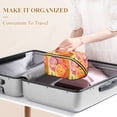 thumbnail image 3 of FORMRS Makeup Bag Travel Cosmetic Organizer for Women Fold Flat Zipper Pouch with Handle, Pink Abstract Floral, 3 of 8