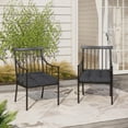 thumbnail image 2 of Aoodor 19x19x5 Inch Tufted Outdoor Chair Cushions, Water and Fade Resistant Polyester Dining Chair Pads with Ties for Patio Furniture, Set of 2, Dark Gray, 2 of 9