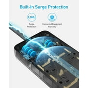 Anker Power Strip Surge Protector (2100J), 12 Outlets with 2 USB A and 1 USB C Port for Multiple Devices, 5ft Extension Cord, 20W Power Delivery Charging for Home, Office, Dorm Essential, TUV Listed