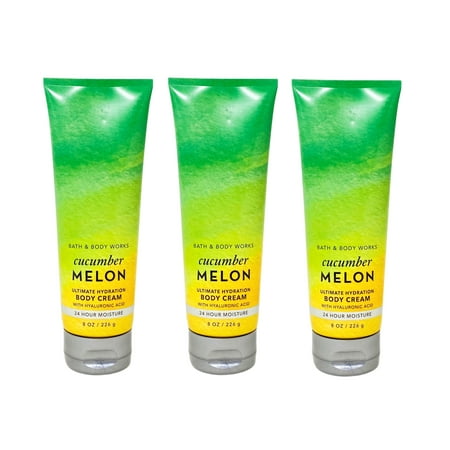 Bath and Body Works Cucumber Melon Ultimate Hydration Body Cream Bundle - Pack of 3