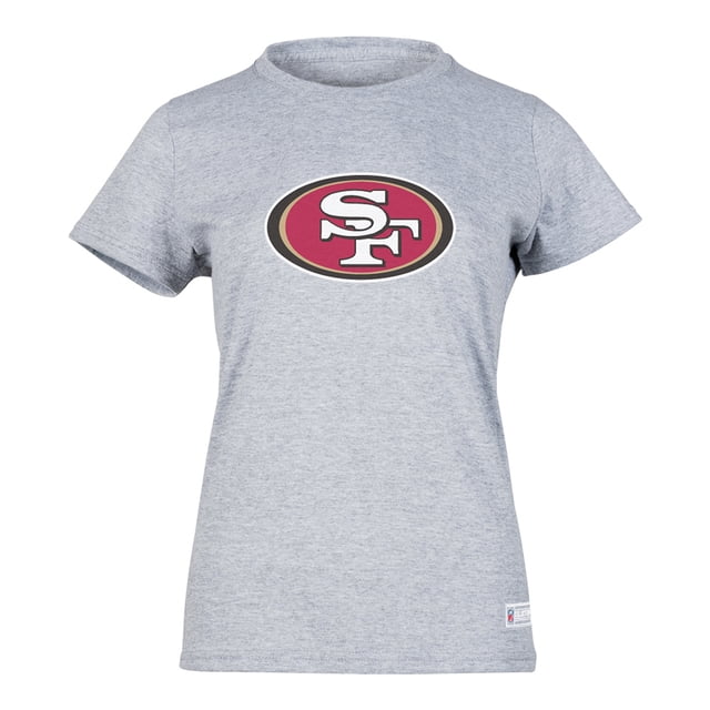 NFL Playera Aficionado Básica San Francisco 49ers Gris para Mujer, Talla Mediana