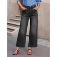 thumbnail image 7 of EMMIOL Women's 2026 Vintage Y2K Distressed Mid Waist Wide Leg Denim Jeans, 7 of 7