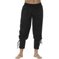 thumbnail image 1 of BETORY Mens Drawstring Waist Linen Ankle Banded Cuff Pants Renaissance Gothic Pants Medieval Viking Navigator Pirate Trouser, 1 of 5