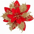 thumbnail image 6 of Wisolt Artificial Poinsettia Christmas Flowers. Red & Gold, 20 Pcs. for Indoor Decor., 6 of 6