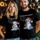 thumbnail image 5 of Camisetas para hombre, camiseta de algodón con cuello redondo y diseño de muñeco de nieve navideño, manga corta, temática navideña de invierno., 5 of 8