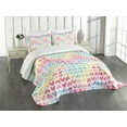 thumbnail image 3 of Ambesonne Watercolor Quilted Bedspread Set 3 Pcs, Paintbrush Effect Hearts, Queen Size, Multicolor, 3 of 5