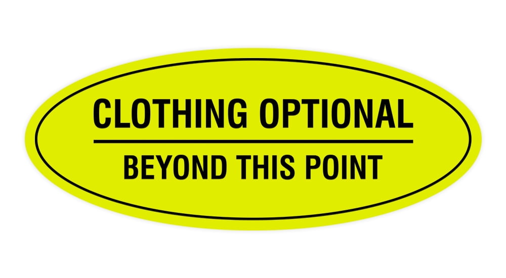 Clothing Optional Beyond This Point 8" x 12" Metal Sign Funny Embossed Plaque