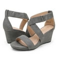 thumbnail image 2 of DREAM PAIRS Women's Elastic Ankle Strap Wedge Sandals, 2 of 6