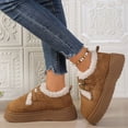 thumbnail image 4 of A-34 Brown Ladies Winter Casual Snow Boots Round Toe Thick Sole Slip On Warm Outdoor Shoes For Women, 4 of 5