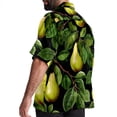 thumbnail image 3 of pear Men's Short Sleeve Hawaiian Shirt, Poplin Casual Printed Button Down, Summer Beach Unisex Shirts, 3 of 6
