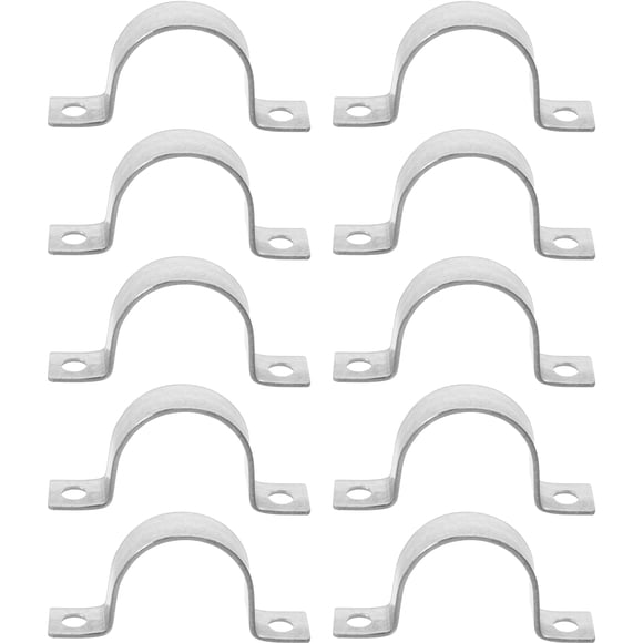 OFFIGAM 10Pcs Pipe Hanger Strap U Shaped Bracket for Commercial Use 3.6X1.6X0.7In