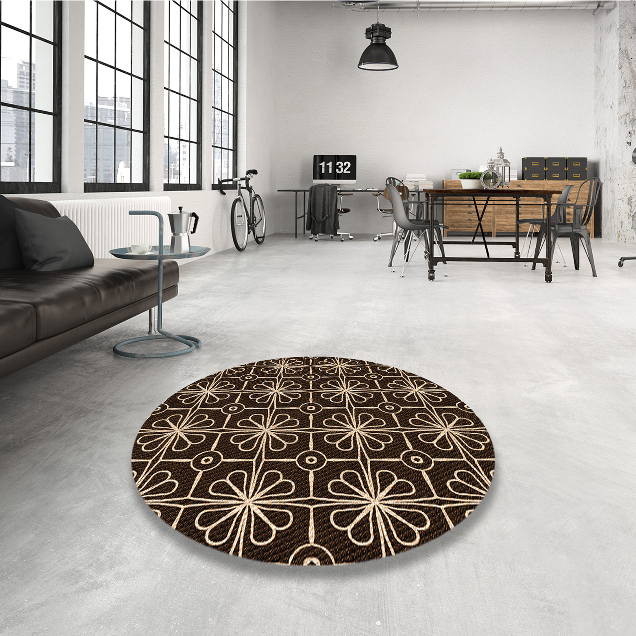 Ahgly Company Indoor Rectangle Patterned Black Bean Brown Area Rugs, 7' x 10' - image 3 of 6