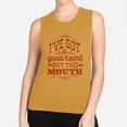 thumbnail image 2 of I've Got a Good Heart but This Mouth Women's Muscle Tank X-Small Antique Gold, 2 of 5