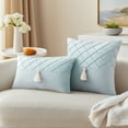 thumbnail image 2 of Unique Bargains Diamond Pattern Decorative Pillow Covers Set of 2 Blue 20" x 12", 2 of 7