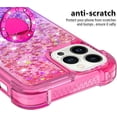 thumbnail image 3 of Glitter Case for Apple iPhone 15 Pro Max for Women Girls, Bling Sparkle Colorful Gradient Quicksand Waterfall Soft TPU Liquid Cover Case with Ring Stand for iPhone 15 Pro Max JB-Pink Purple, 3 of 14