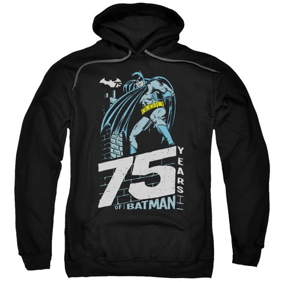 Batman Rooftop Adult Pullover Hoodie Sweatshirt Black