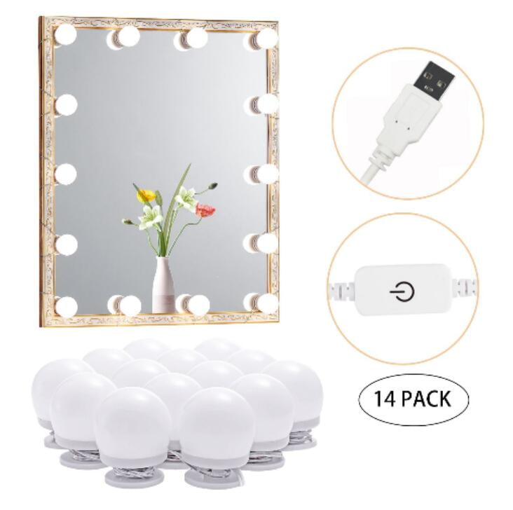 Hollywood LED Vanity Mirror Lights Kit, Dimmable Stick on USB Vanity