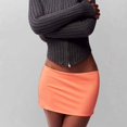 thumbnail image 5 of Jaimenalin Women'S Casual Low-Rise Solid Bodycon Mini Skirt Streetwear Orange M, 5 of 7
