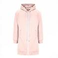 thumbnail image 7 of Resicozy Long Hoodies for Women Zip Up Double Zipper Solid Color Jacket Tunic Sweatshirts Fall Winter Fashion Clothes Pink L, 7 of 7