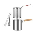 thumbnail image 4 of Olla freidora con cesta coladora Herramienta de cocina Resistente Práctica 3L Freidora profunda con pinzas, 4 of 9