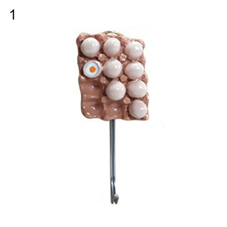 

WindC Cartoon Pattern Self Adhesive Wall Hooks Resin No Falling Creative Door Hanger for Bathroom