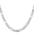 thumbnail image 3 of Auriga 925 Sterling Silver Rhodium-plated 6.5 mm Figaro Chain Necklace for Mens 28", 3 of 5