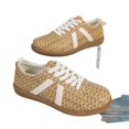 thumbnail image 4 of HTHLVMD Linen Casual Shoes, Breathable Walking Footwear, Women Classic Retro Gum Sole Fashion Sneakers Casual Tennis Skate Shoe Genuine Leather Walking Footwear Anti Slip Trainers, Khaki 6.5, 4 of 5