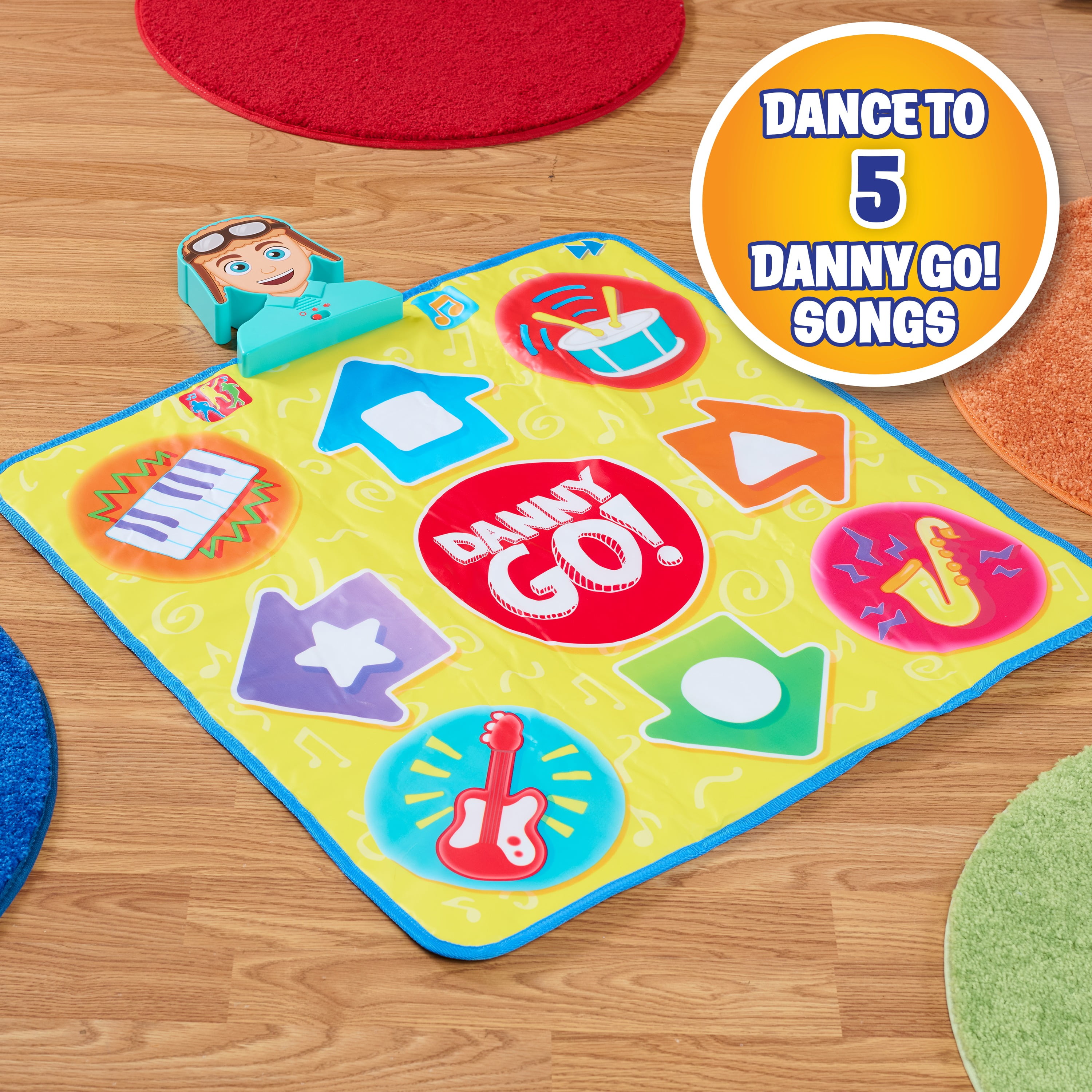 Danny Go! Dance & Go! Music Mat - Light-Up Floor Mat for Movement & Music Play for for Preschool and Elementary School Kids Inspired by Danny Go! Show