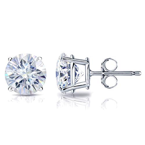 Details about   1Ct Round Cut White Moissanite Bezel Set Stud Earrings 925 Sterling Silver 