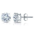 thumbnail image 1 of Platinum Round Moissanite Stud Earrings (2 1/2ct TGW, 7mm, H-I) 6-Prong Set, Push-Back by Diamond Wish, 1 of 4