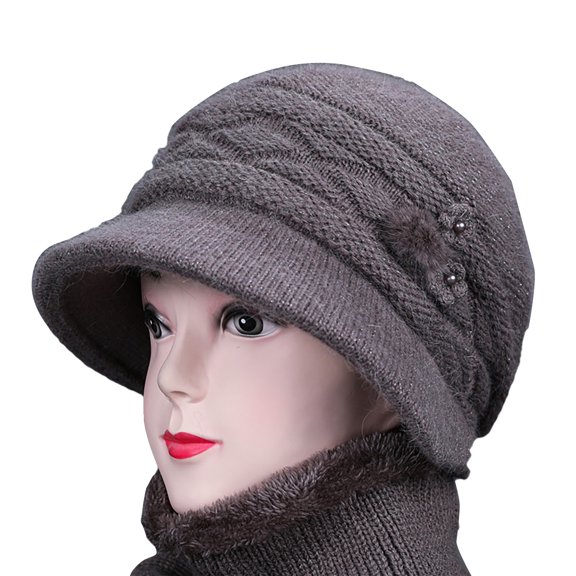 Women's Bucket Hats Women'S Woolen Knitted Warm Basin Hat Padded Cotton Hat Women's Accessories Bucket Hats