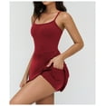 thumbnail image 2 of PISONIC Robe de Tennis et de Golf pour Femmes avec Soutien-Gorge Intégré, Short, Dos Nu, Ligne A, Ourlet Tulipe, Robes Athlétiques, 2 of 8
