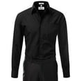 thumbnail image 2 of Berlioni Italy Men's Long Sleeve Solid Premium Dress Shirt, 2 of 4