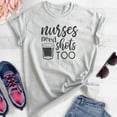 thumbnail image 2 of Nurses Need Shots Tee Shirt, Unisex Women's Men's Shirt, Nurse RN Nursing Student Graduation Shirt, Heather Ash, 3X-Large, 2 of 6