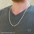 thumbnail image 3 of 925 Sterling Silver 7mm Puff Mariner Chain, FREE Microfiber Cloth, Rhodium Plated Hollow Anchor Link Mens Womens Necklace, Giorgio Bergamo 24, 3 of 7