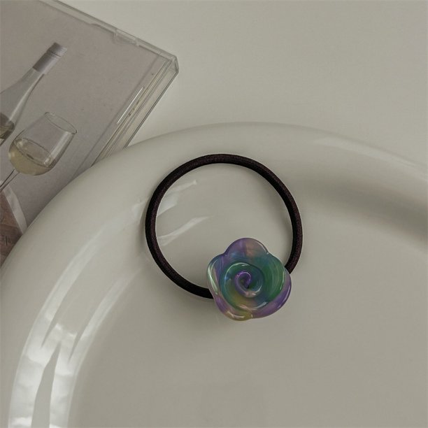 Banda para el cabello con forma de rosa, cuerda para el cabello para mujer, banda de goma con temperamento de celebridad en línea, banda elástica duradera para el cabello, cuerda para el